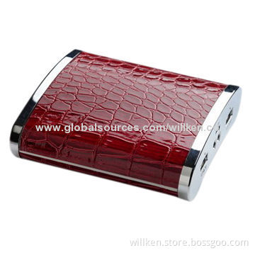 Wine Bottle Power Bank, 10,400mAh High-capacity, Double Output USB/Leather Face/Grade Intelligent IC